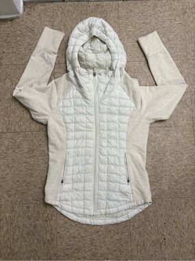 The North Face Jacket Womens ThermoBall Hybrid White Beige Sweatshirt *READ